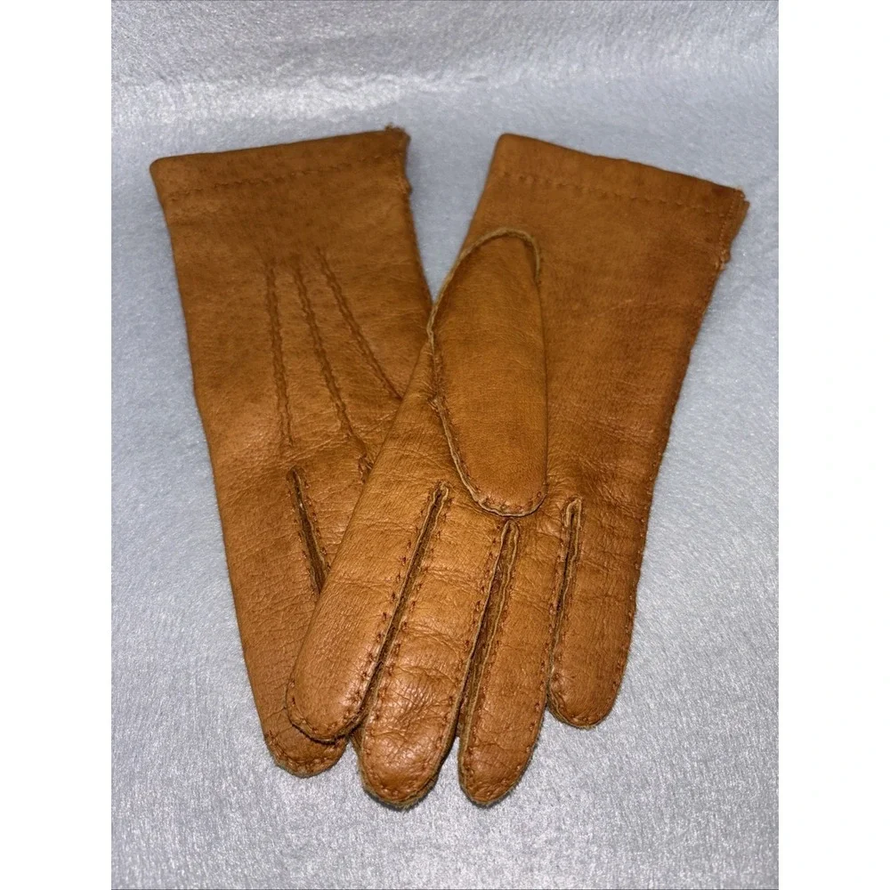 Vintage ARIS Leather Gloves Cashmere Lined Brown NWOT‎ Made In Hungary Women's 7
